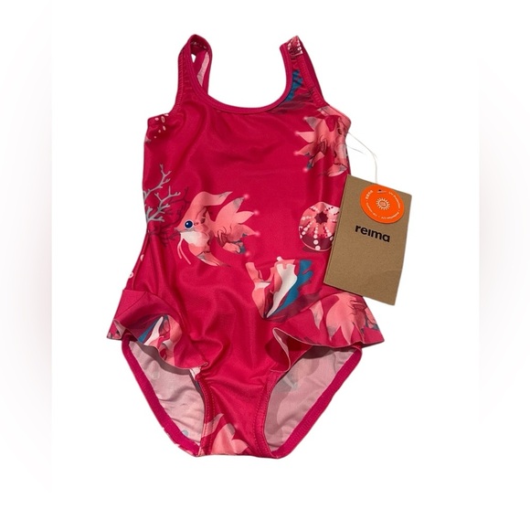 NWT Reima Girls Fish Swimsuit in pink in size 12-18 months - Picture 2 of 5